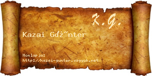 Kazai Günter névjegykártya